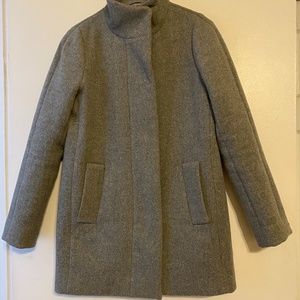 J. Crew Grey Wool City Coat size 0 Like New